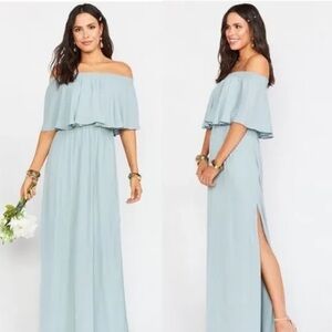 Show Me Your MuMu Hacienda Maxi Dress Silver Sage size Medium NEW $198